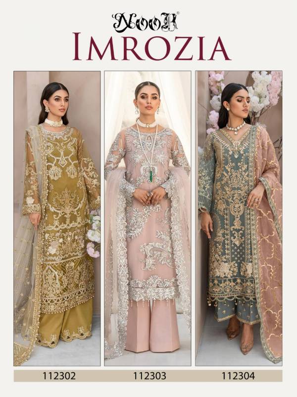 Noor Imrozia Embroidery Georgette Heavy Festive Wear Pakistani Salwar Kameez Collection